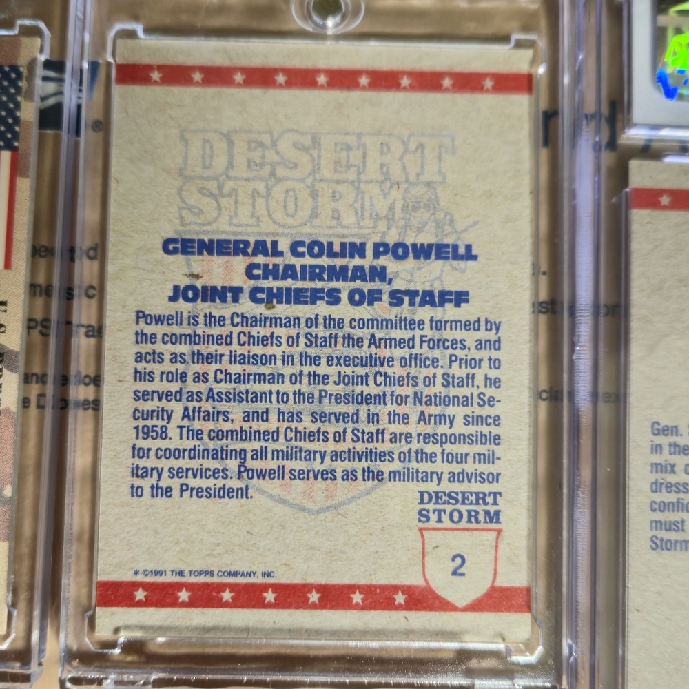 7 Topps 1991 Desert Storm War Cards Including Graded Card - Picture 10 of 15